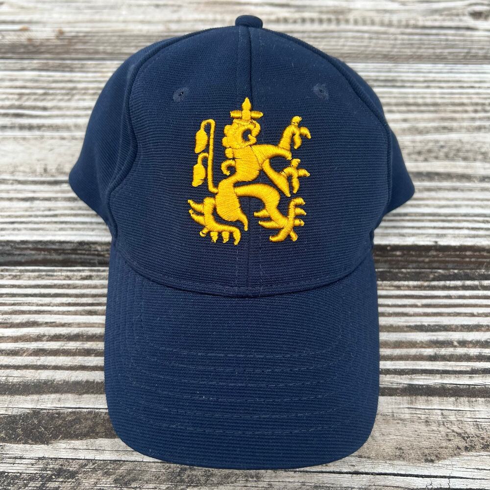 Vintage Coors Banquet Beer Hat Lion Logo Navy Gold Flexfit Brewery Logo Cap M L